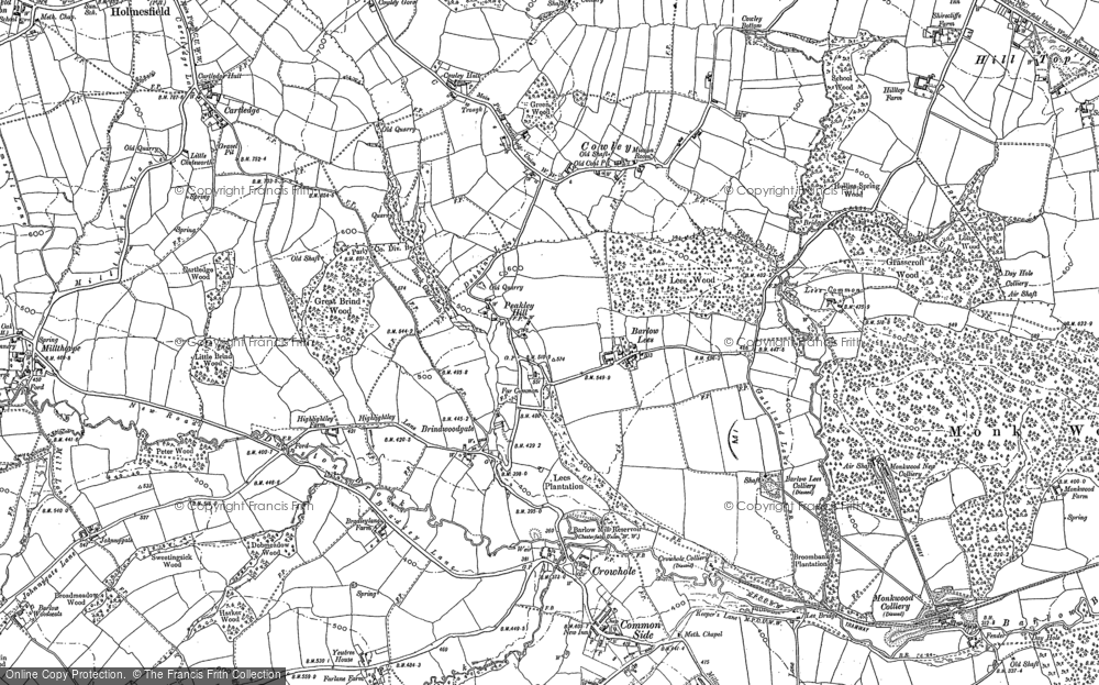 Old Map of Historic Map covering Brindwoodgate in 1876