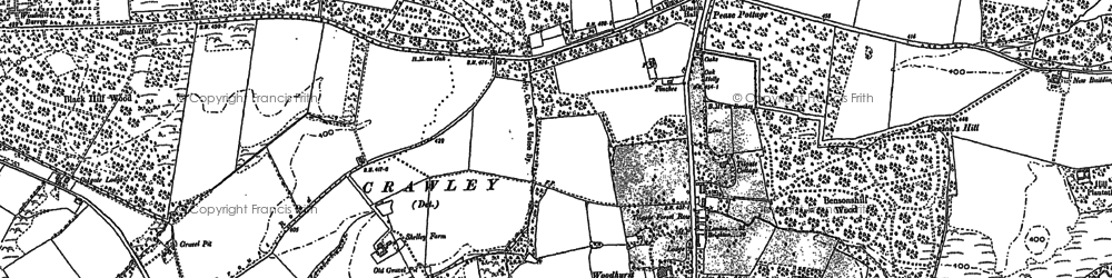 Old map of Pease Pottage in 1895