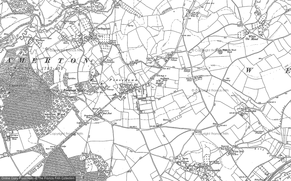 Old Map of Historic Map covering Woodborough Ho in 1884