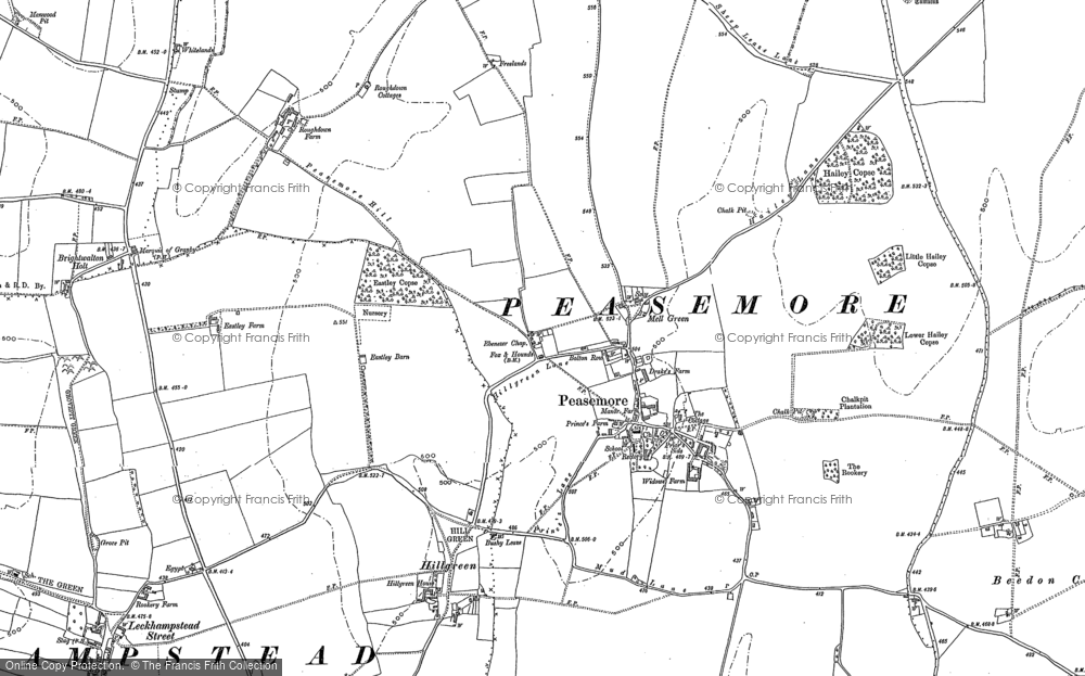 Old Map of Peasemore, 1898 in 1898