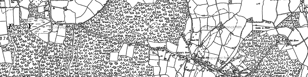 Old map of Flackley Ash in 1897