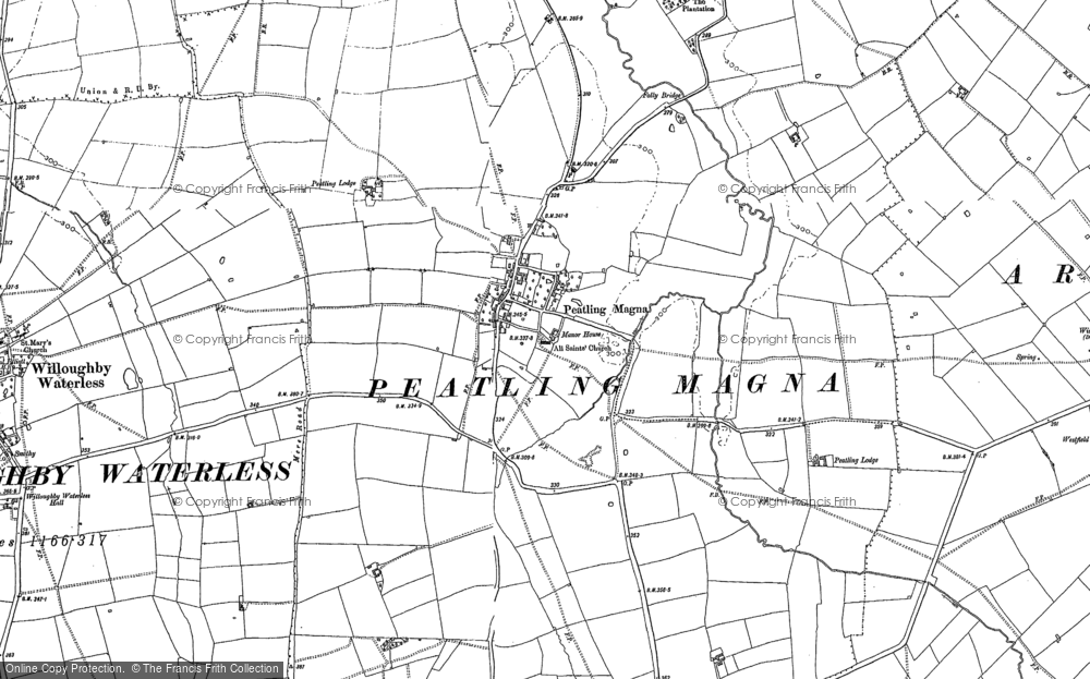 Old Map of Peatling Magna, 1885 in 1885