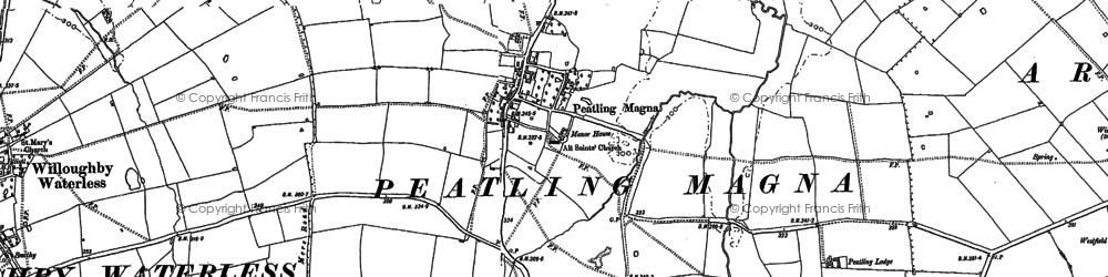 Old map of Peatling Magna in 1885