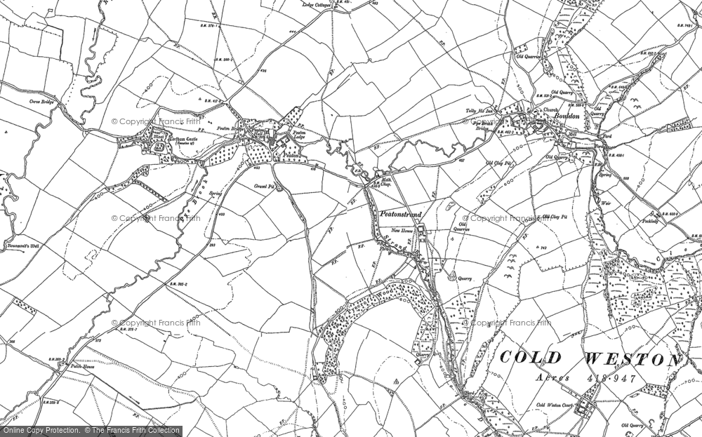 Old Map of Peaton, 1883 in 1883
