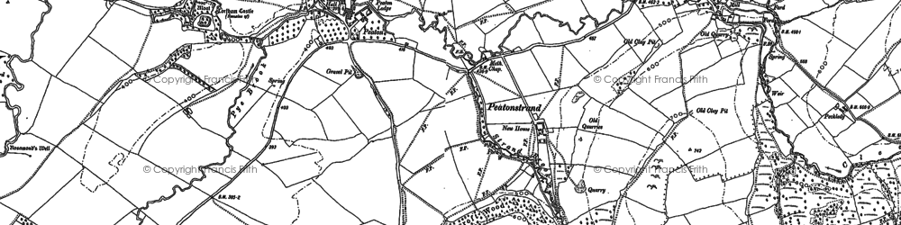 Old map of Peaton in 1883
