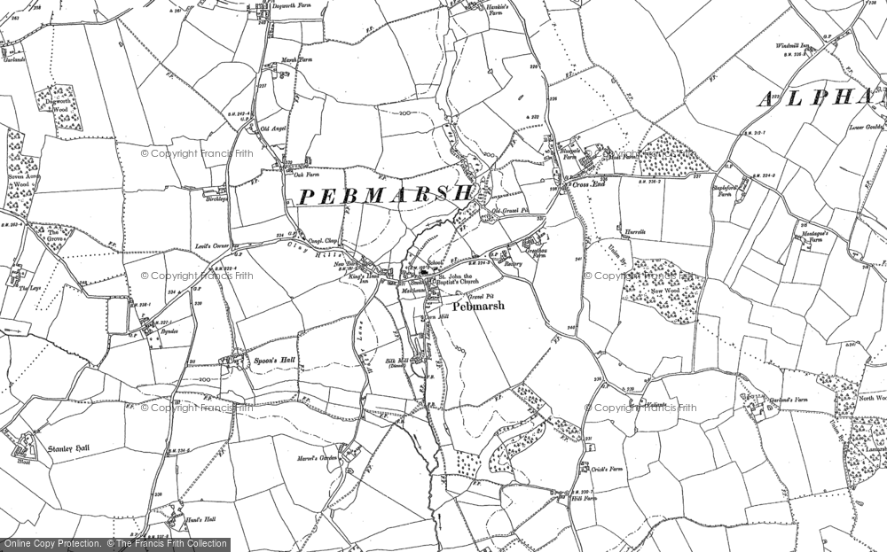 Old Map of Pebmarsh, 1896 - 1902 in 1896
