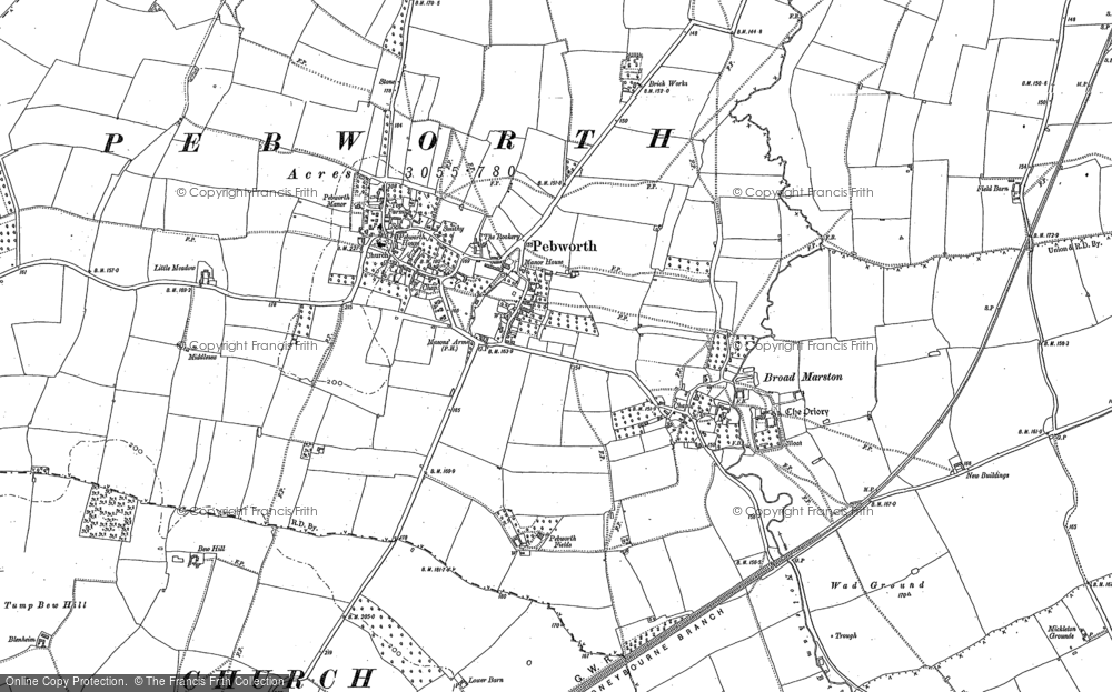 Old Map of Historic Map covering Baylis's Hill in 1883
