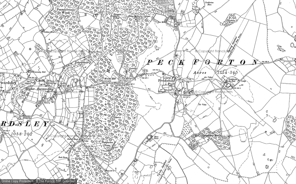 Old Map of Peckforton, 1897 in 1897