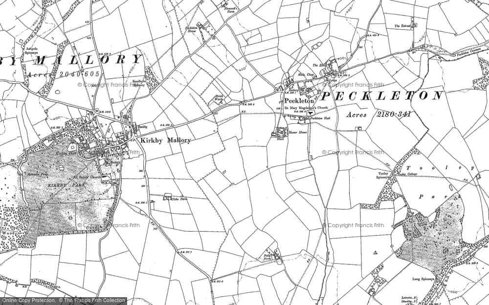 Old Map of Peckleton, 1885 in 1885