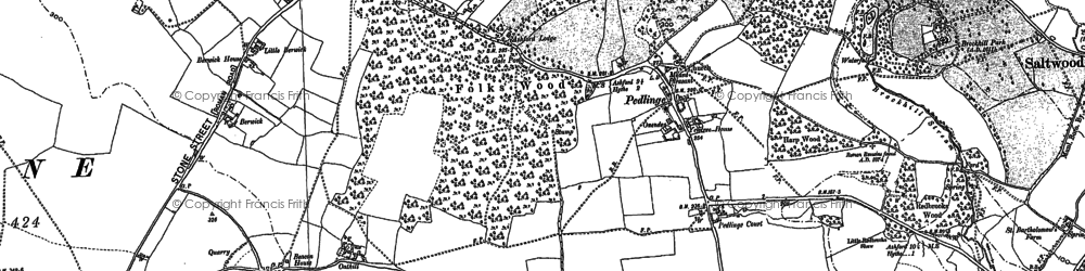 Old map of Pedlinge in 1906