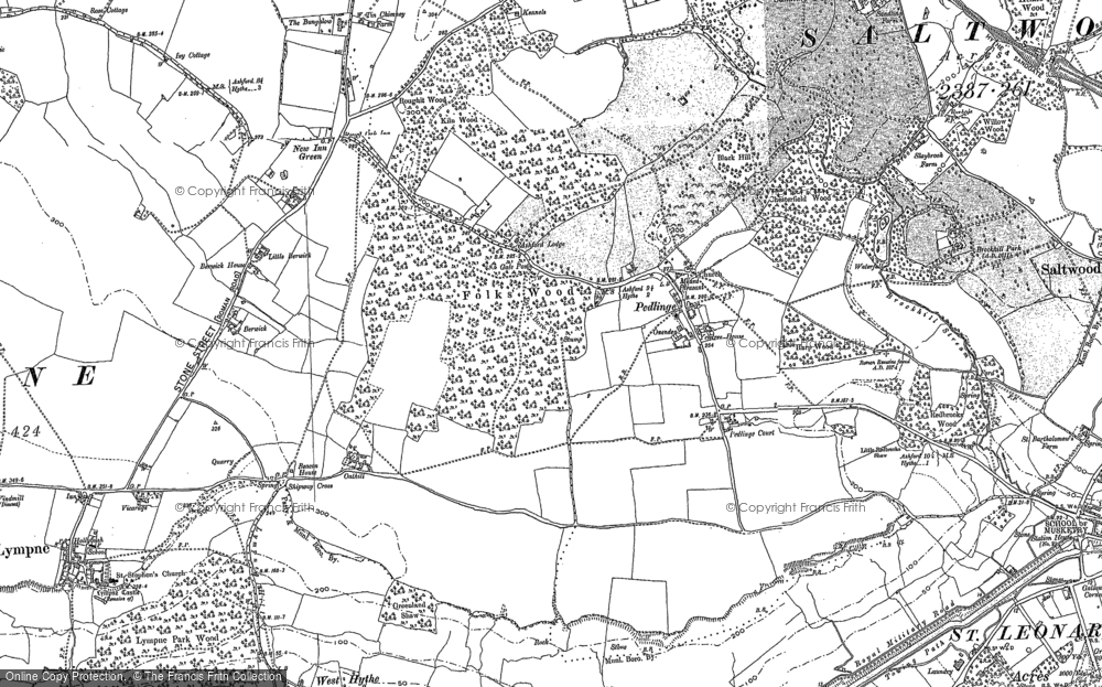Old Map of Historic Map covering Brockhill Country Park in 1906