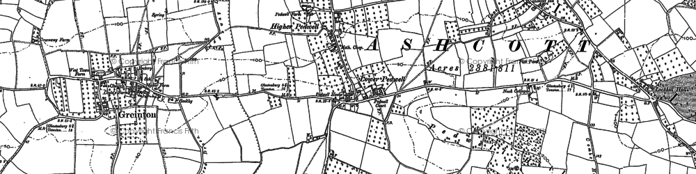 Old map of Pedwell in 1885