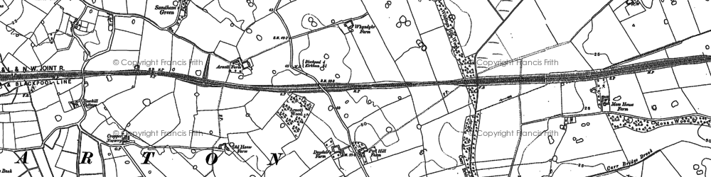Old map of Peel in 1891