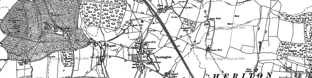 Old map of Peene in 1906