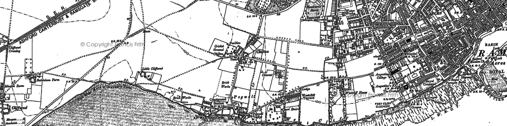Old map of Pegwell in 1897