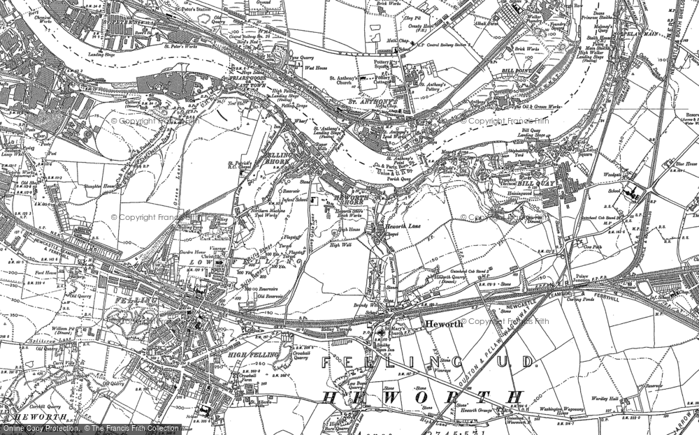 Old Map of Pelaw, 1895 - 1920 in 1895