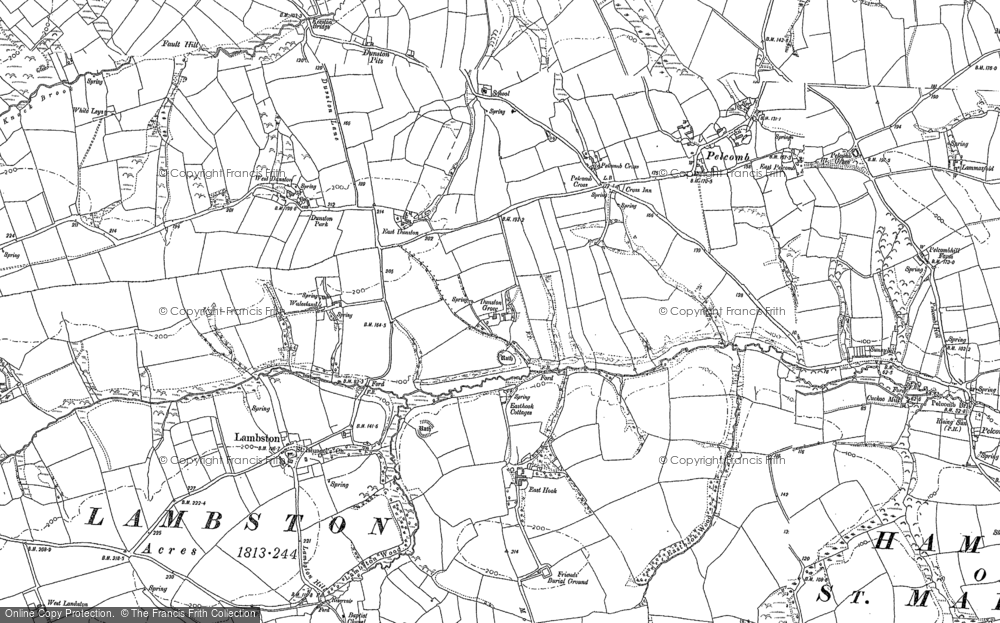 Old Map of Pelcomb Cross, 1887 in 1887