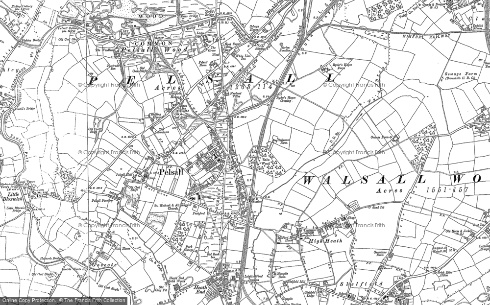 Old Map of Historic Map covering Highbridge in 1883