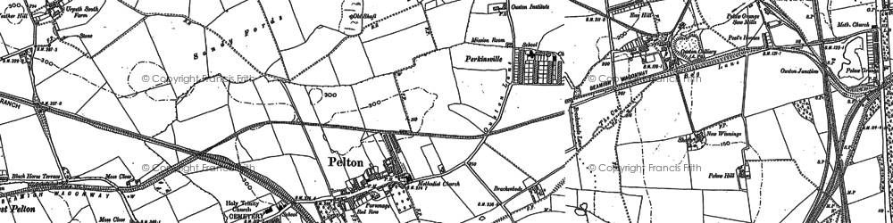 Old map of Pelton in 1895