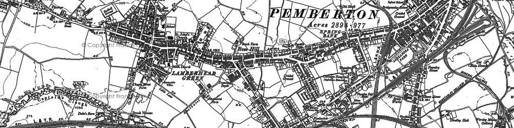 Old map of Lamberhead Green in 1892