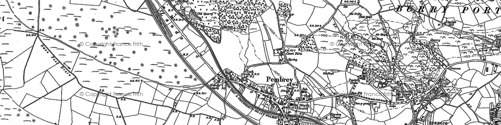 Old map of Pembrey in 1879