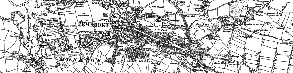 Old map of Merlin's Cross in 1906