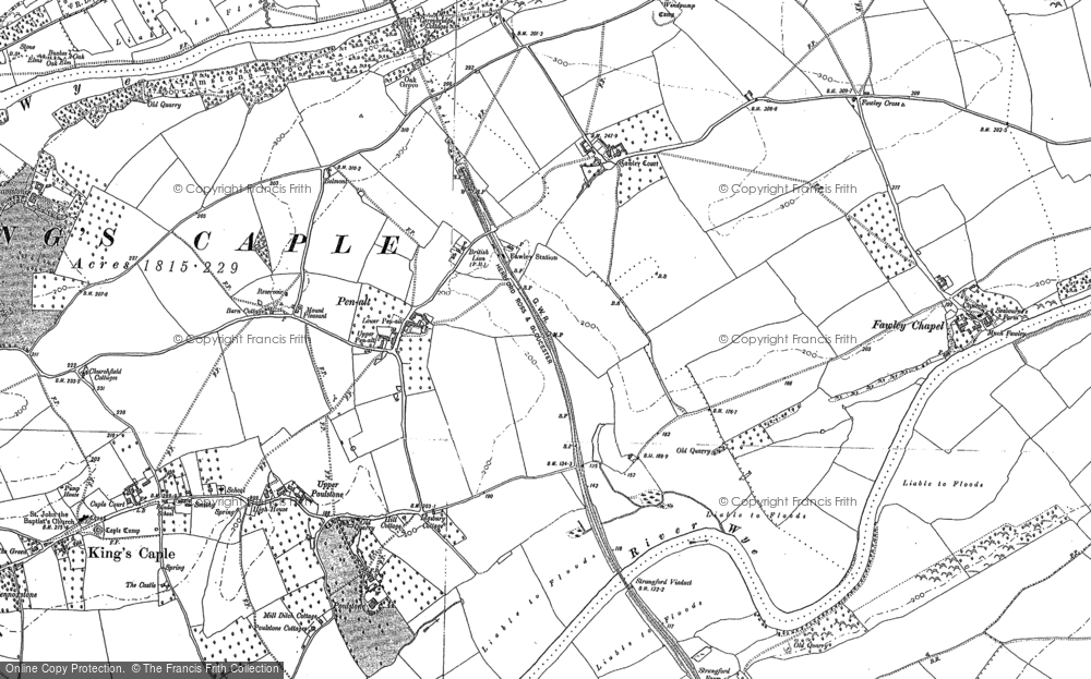 Old Map of Historic Map covering Fawley Cross in 1887