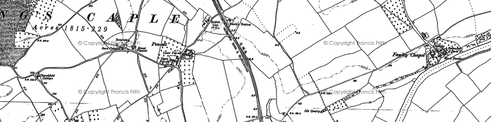Old map of Fawley Chapel in 1887