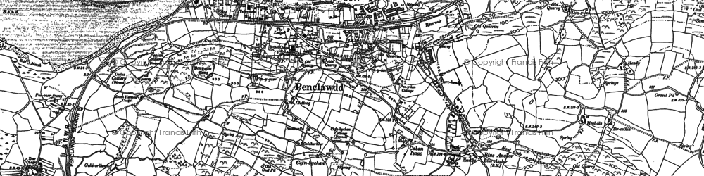 Old map of Pen-clawdd in 1896