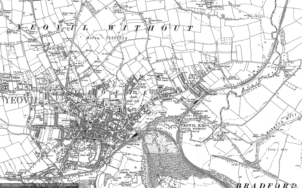 Old Map of Pen Mill, 1901 in 1901