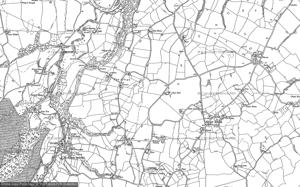Old Map of Historic Map covering Street Dinas in 1899