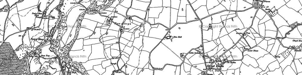Old map of Street Dinas in 1899