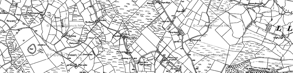 Old map of Bryn Gareg in 1899