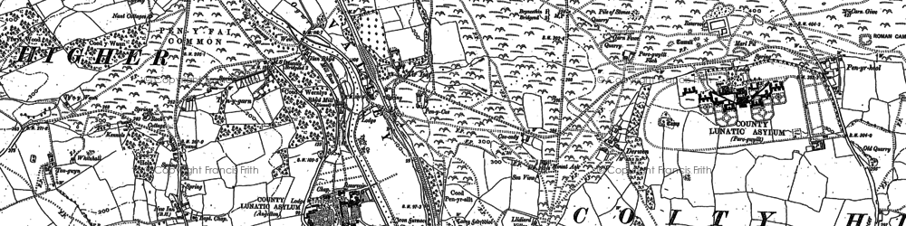 Old map of Derwen in 1897