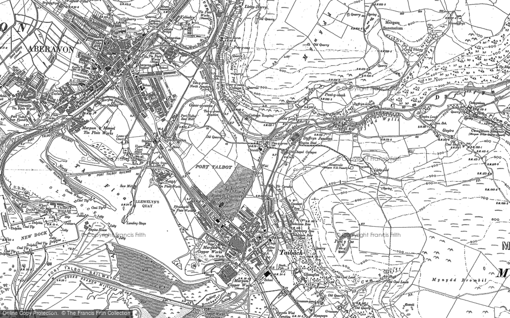Old Map of Historic Map covering Taibach in 1897