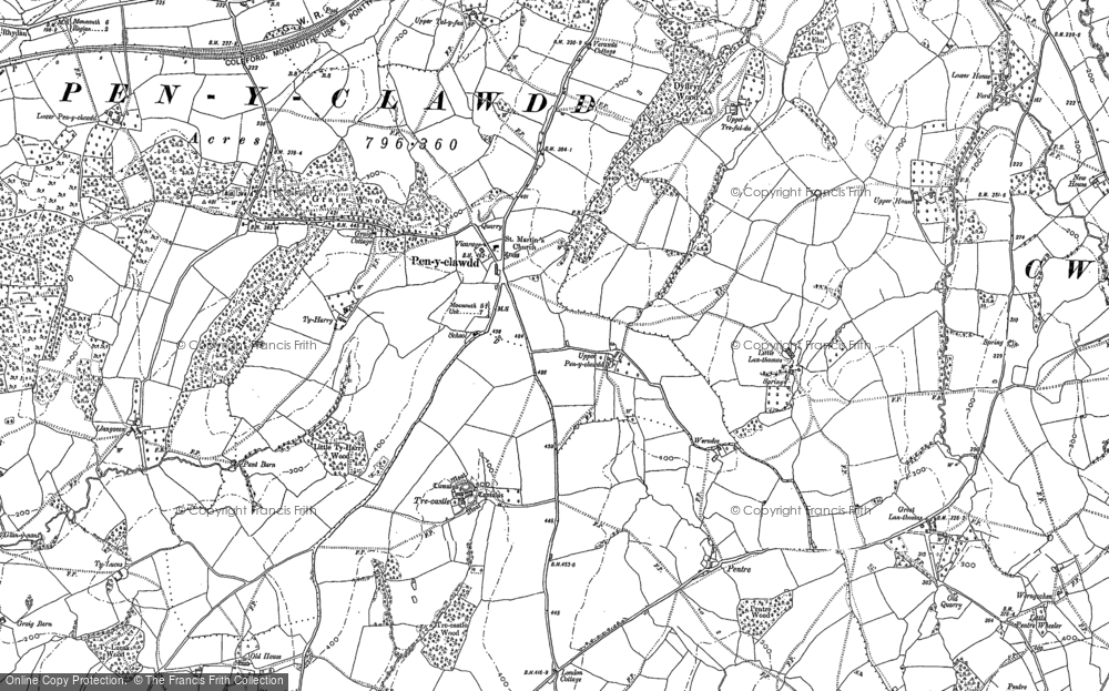 Old Map of Pen-y-clawdd, 1900 in 1900