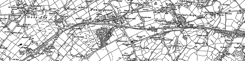 Old map of Pen-y-groes in 1905