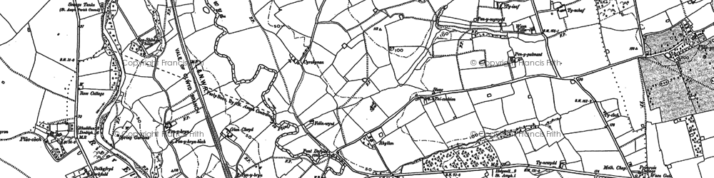 Old map of Wern Ddu in 1898