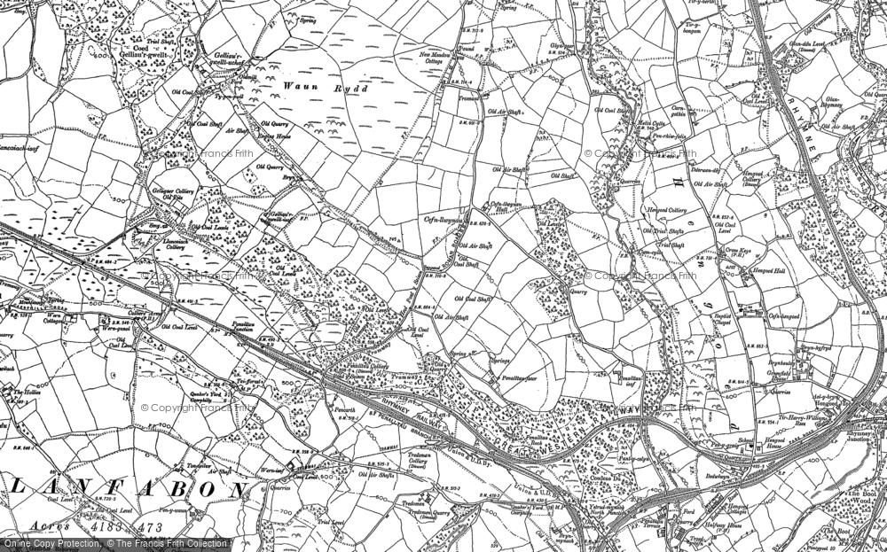 Old Map of Historic Map covering Parc Penallta Country Park in 1898