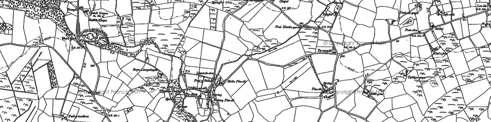 Old map of Brynbychan in 1888