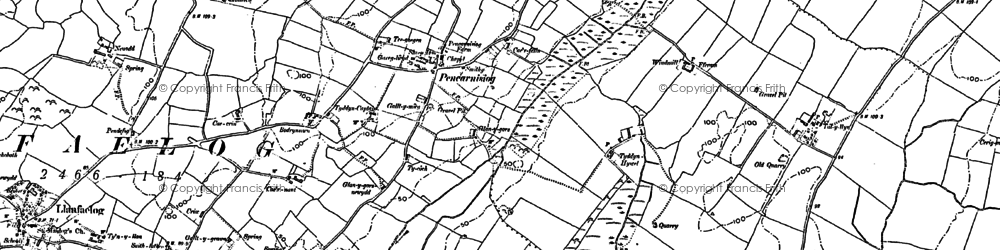 Old map of Ty Newydd in 1899
