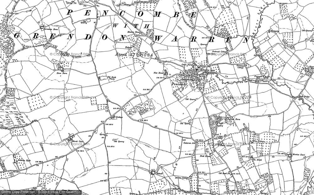 Old Map of Pencombe, 1885 in 1885