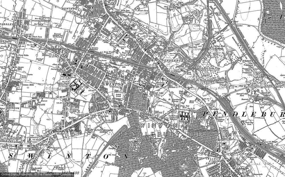 Old Map of Historic Map covering Clifton Green in 1889