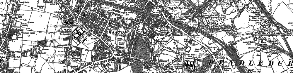 Old map of Pendlebury in 1889