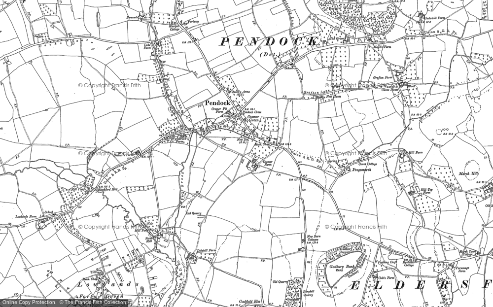 Old Map of Pendock, 1883 - 1903 in 1883