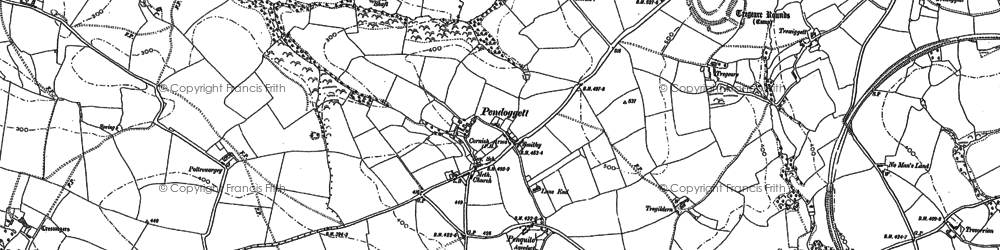 Old map of Barrett's Zawn in 1880