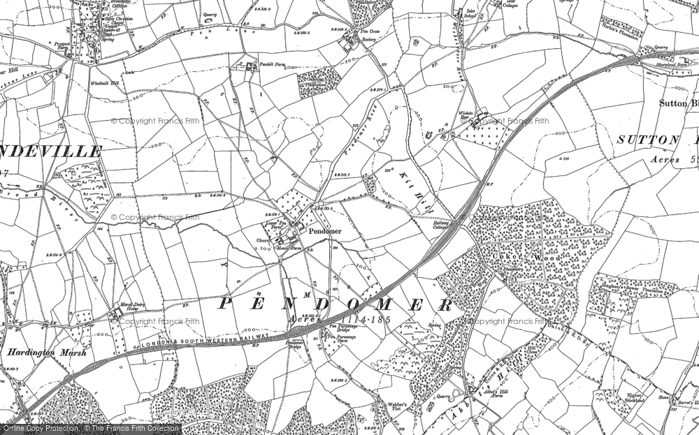 Old Map of Pendomer, 1886 - 1901 in 1886