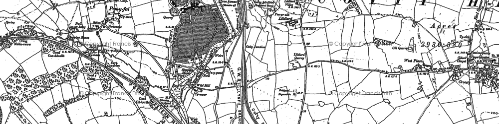 Old map of Pendre in 1914