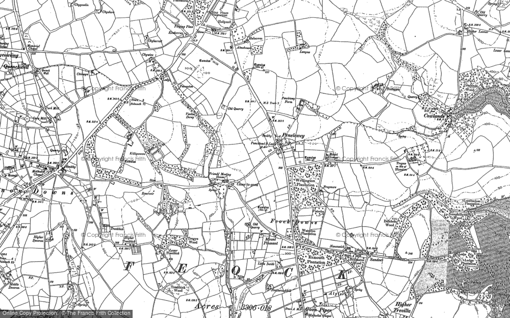 Old Map of Penelewey, 1878 - 1879 in 1878