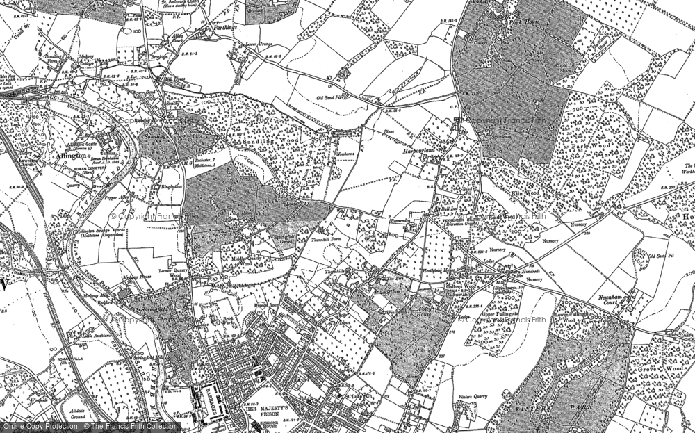 Old Map of Penenden Heath, 1895 - 1896 in 1895